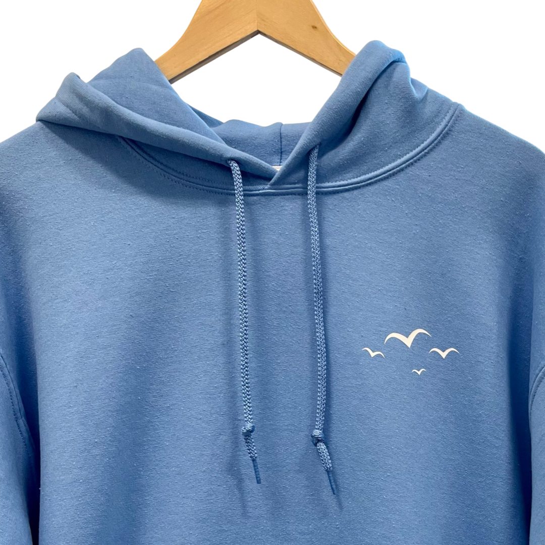 IF YOU'RE FOND OF SAND DUNES HOODIE. Blue with white print.