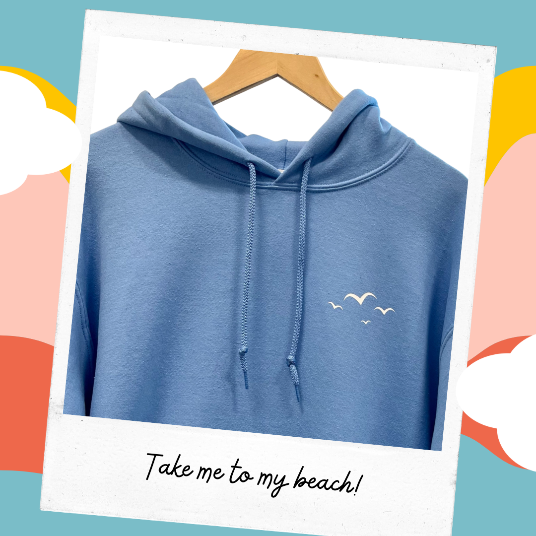 IF YOU'RE FOND OF SAND DUNES HOODIE. Blue with white print.