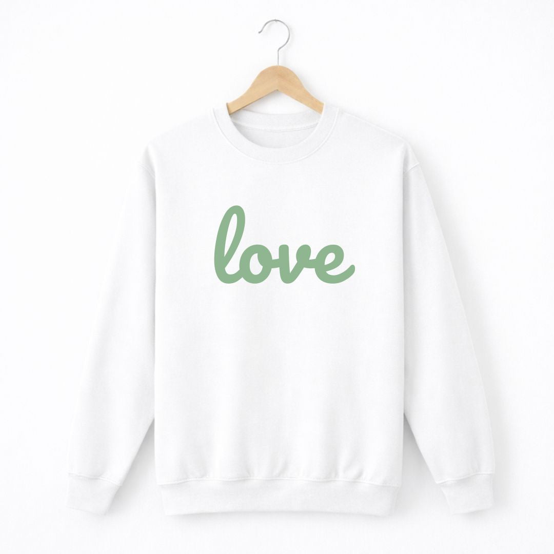 White Love Graphic Sweatshirt | Cosy Spring Sweatshirt | Kim and Tonic