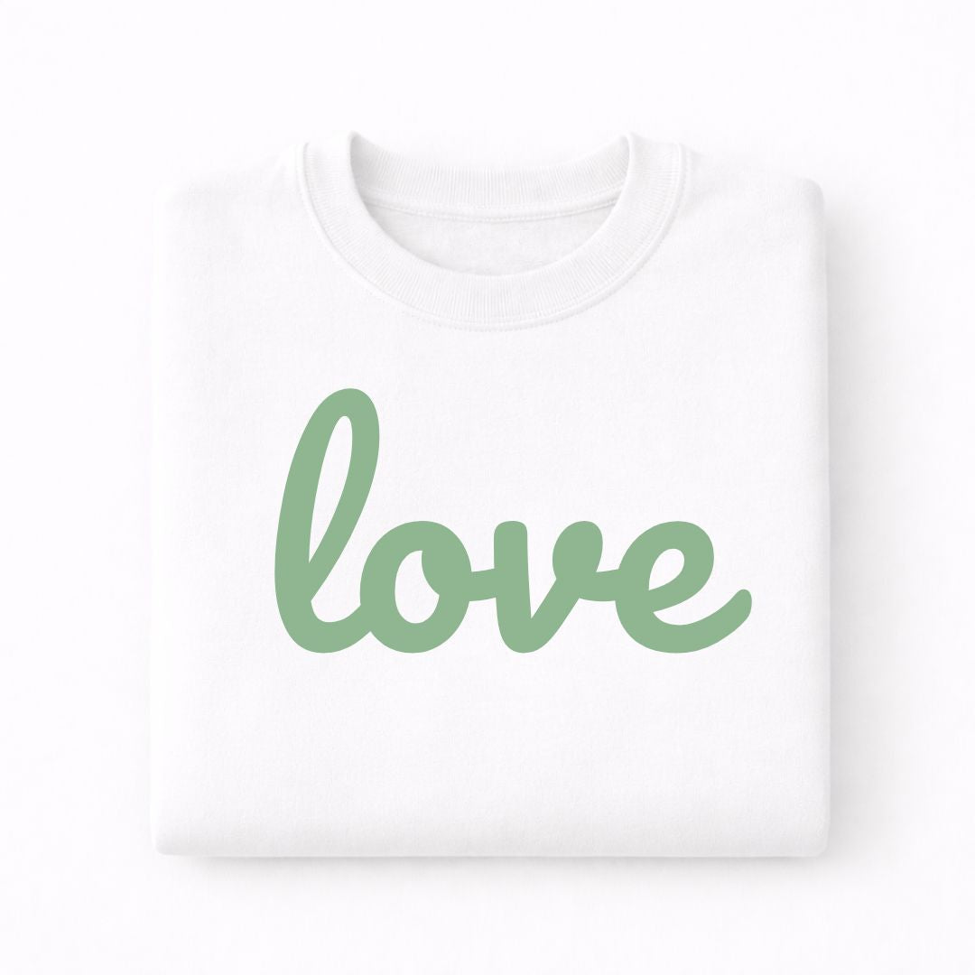 White Love Graphic Sweatshirt | Cosy Spring Sweatshirt | Kim and Tonic