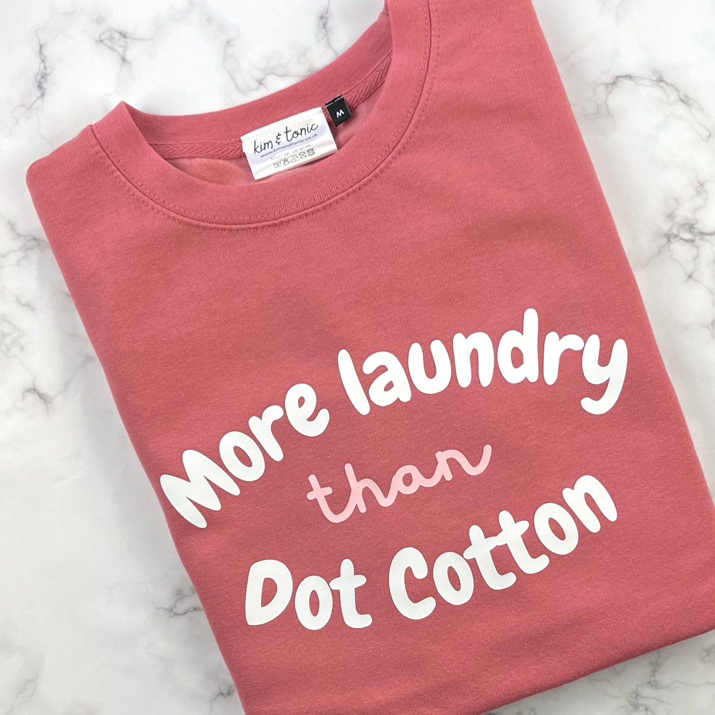 DOT COTTON SWEATSHIRT. Rose pink with white and pink print.