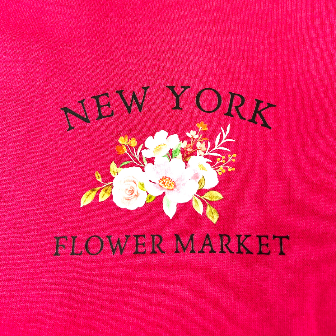 NEW YORK FLOWER MARKET SWEATSHIRT. Hot pink.